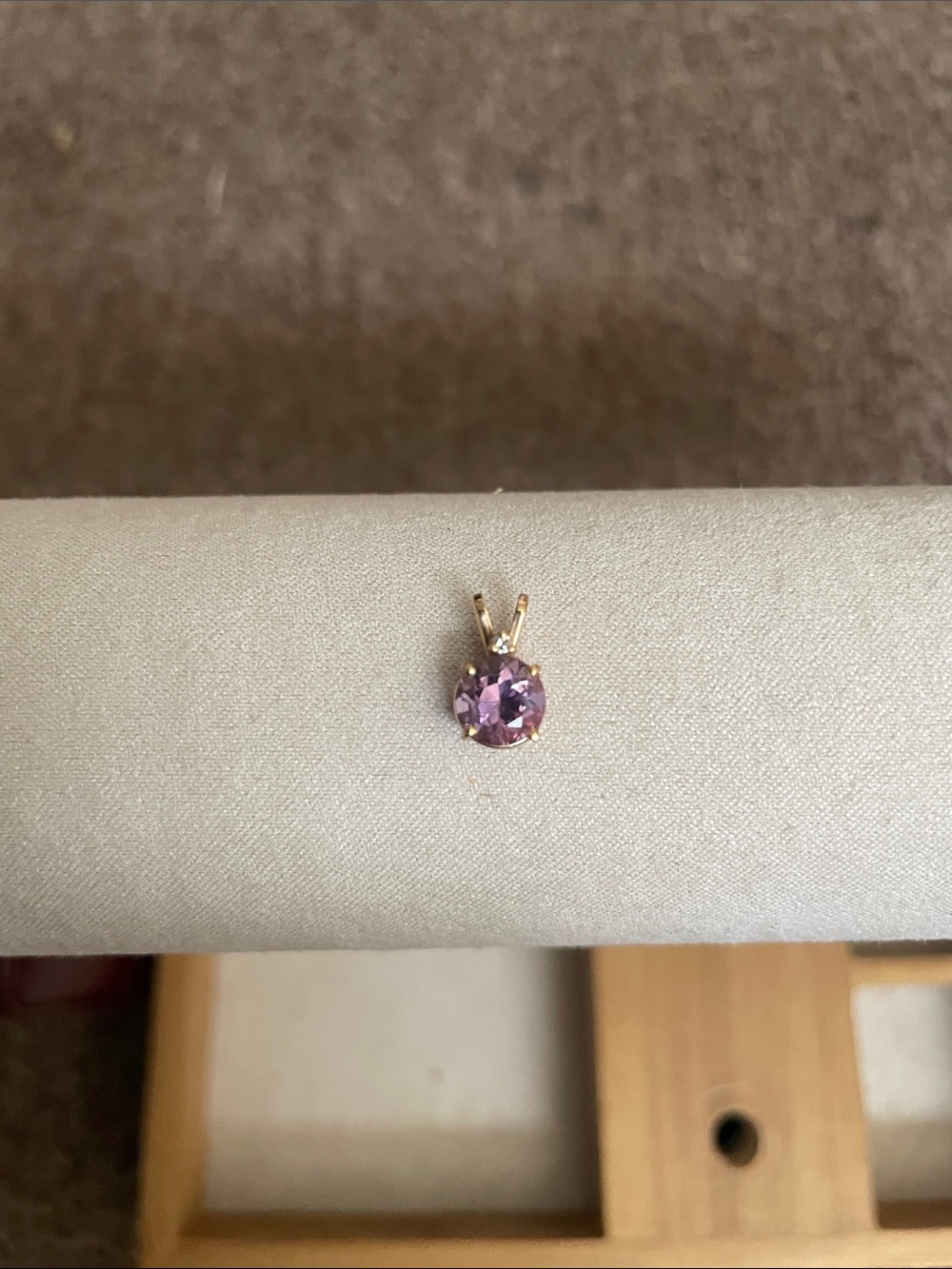 Amethyst Pendant  Set in 14K Yellow gold. #30G